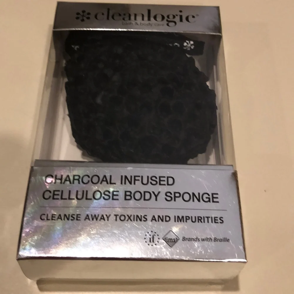 New ..Cleanlogie charcoal infused body sponge